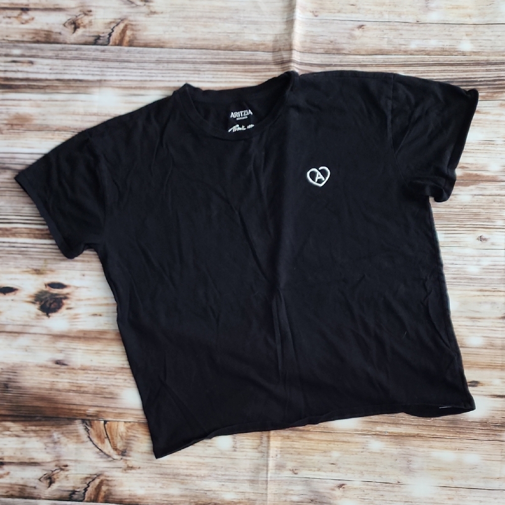 Aritzia Black Thank You Tee